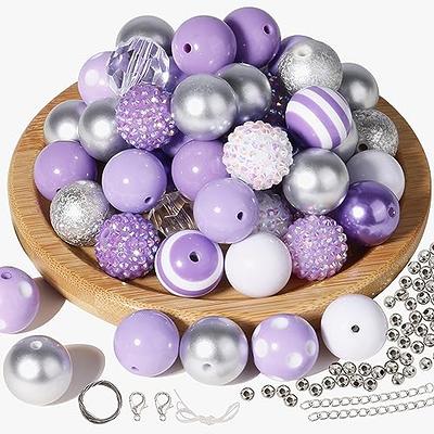 12mm Dark Purple Pearl Acrylic Bubblegum Beads - 20 Count