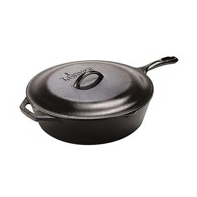 Lodge 12 in. Cast Iron Deep Skillet in Black with Lid L10CF3 - The Home  Depot