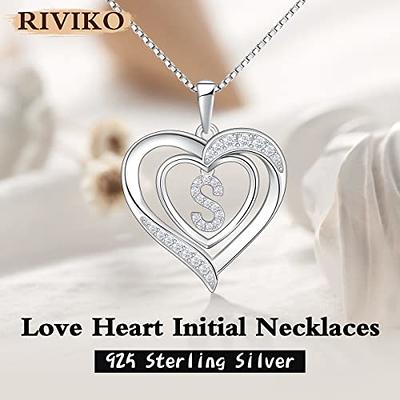 Buy Silver Heart Initial Necklace Online in India - Etsy