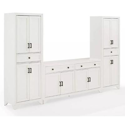 Bartlett Tall Storage Pantry White - 2 Stackable Pantries - Crosley  KF33021WH