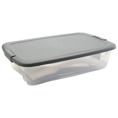 HART 68 Quart Latching Plastic Storage Bin Container, Clear