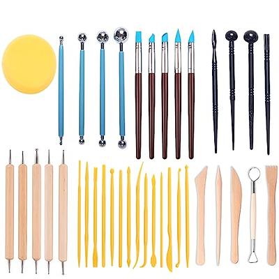 6PCS Wood Ceramic Art Clay Sculpture Carving Polymer Clay Modeling Chisel  Tools Kit Set 