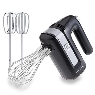 Peach Street Powerful Electric Kitchen Hand Mixer 200 Watts 5 Speed Food Handheld Mixer with Turbo Button Dough Whisk and Beater Attachments and Acces