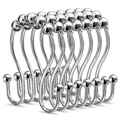 BBLHOME Shower Curtain Hooks, Shower Curtain Rings Rust Proof Metal Smooth  Glide Double Shower Curtain Hooks for Bathroom Shower Curtains Rod, Kitchen  Utensils,Towels, Set of 12,Chrome - Yahoo Shopping
