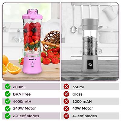 Blender Smoothie, 350Ml Mini Mixeur Avec Usb Rechargeable Portable