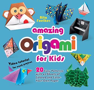 Amazing Origami for Kids: 20 Easy Patterns with 40 Sheets of Colored and  Color-Your-Own