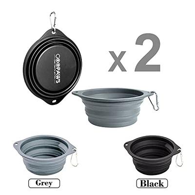  Gorilla Grip Collapsible Dog Bowl, Silicone Set Of 2 Travel  Bowls