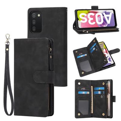 Cell Phone Flip Case Cover Wallet Case For Samsung Galaxy S23 Ultra,Premium  Soft PU Leather Zipper Flip Folio Wallet With Wrist Strap Card Slot