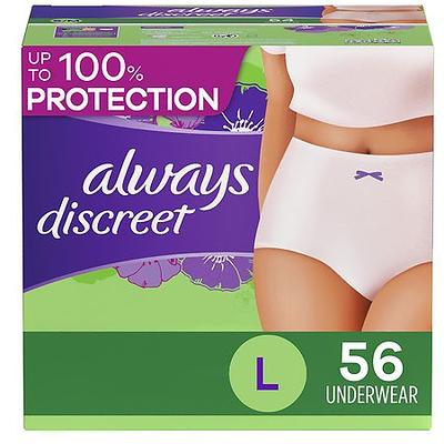   Basics Incontinence & Postpartum Underwear for Women,  Maximum Absorbency, Large, 54 Count, 3 Packs of 18, Lavender (Previously  Solimo) : Health & Household