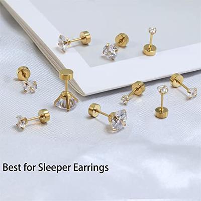 Tiny Star Earrings, 14K Gold Studs, Cartilage Piercing 14K Gold / 3mm (Not for First Hole)