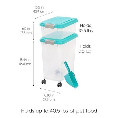 IRIS USA 12 Lbs / 15 Qt WeatherPro Airtight Pet Food Storage Container, for  Dog Cat Bird and Other Pet Food Storage Bin, Pet Supplies, Keep Pests Out