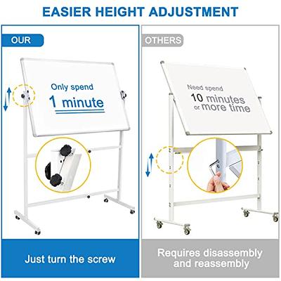DexBoard Magnetic Mobile Whiteboard/Height Adjustable Dry Erase Board Easel  on Rolling Stand w/Flipchart Easel Pad, 36 x 24, Black - Yahoo Shopping