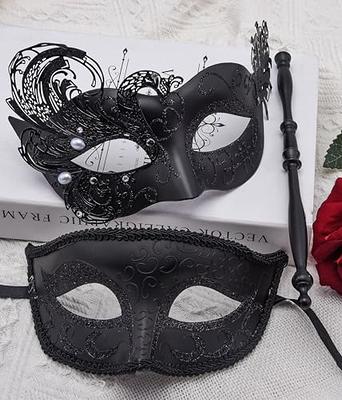  SIQUK Couple Masquerade Masks Sequins Venetian Party