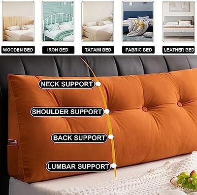 Solid Color Triangular Headboard Pillow, Reading Pillow Back Support Day  Bed Lumbar Cushion for Home Dorm Day Bed with Removable Cover (Color :  Orange, Size : Twin(39/100cm)) - Yahoo Shopping