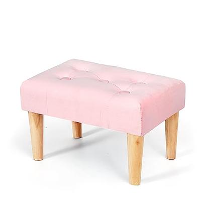 Velvet Storage Ottoman Bench Foot Rest Footstool End of Bed Storage Seat  Pink