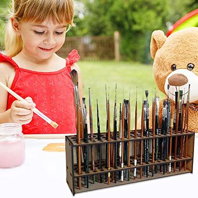 Paintbrush Organizer Wooden Pencil Holder Stand Detachable Desk