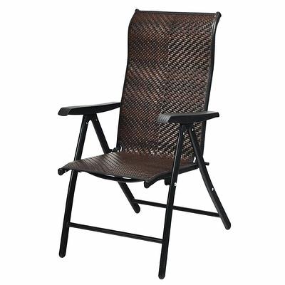 Cisvio Outdoor Patio Rattan Wicker Swivel Recliner Chair