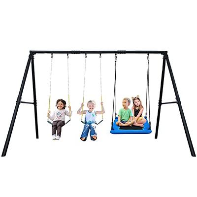 Trekassy 40 inch Saucer Tree Swing Set with 440lbs Heavy Duty A-Frame Metal Swing Stand