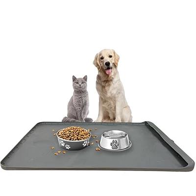 Petlike Pet Feeding Mat for Large Dogs and Cats, Non-Slip and Waterproof  Large Dog Bowl Mat for Food and Water, Easy to Clean(Exclude Bowl…