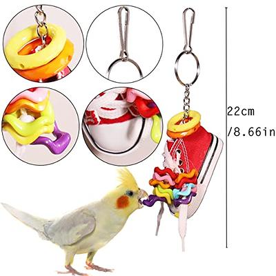 4 Pcs Parrot Chewing Toys Bird Beak Grinding Stone Toys with Bells