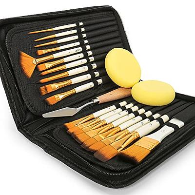 ARTIFY 18 Pieces Paint Brush Set, Intermediate Series, Includes Pop-Up  Carrying Case with Palette Knife and 2 Sponges, for Acrylic, Oil,  Watercolor and Gouache Painting (18 Brushes Pearl White) - Yahoo Shopping