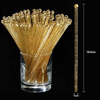 50 Pieces Coffee Stirrers Coffee Stir Sticks Cocktail Straws 7 Inch Bulk  Plastic Swizzle Sticks for Drinks,Disposable Bar Straws,Office 