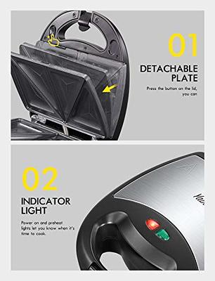 OSTBA Sandwich Maker, Toaster and Electric Panini Press with Non-stick  plates, LED Indicator Lights, Cool Touch Handle, Black