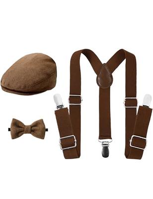 A&J DESIGN Boys Suspenders and Bow Tie Set Newsboy Hats Baby School ...