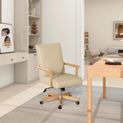 Maykoosh White High Back Executive Premium Faux Leather Office Chair with Back Support, Armrest and Lumbar Support