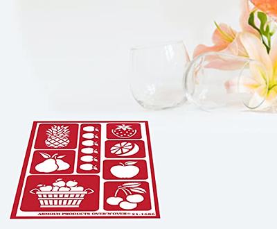 3 Armour Etch Over N Over Reusable Glass Etching Stencils Set