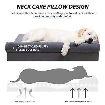 Gray Waterproof Dog Pillow for Small Dogs - Tear-Resistant Washable Dog Bed