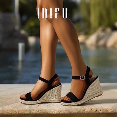 Black Closed Toe Ankle Strap Espadrille Shoes