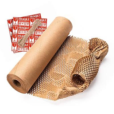 Honeycomb Packing Paper, 15x200' Honeycomb Cushioning Bubble Wrap Paper  Roll for Moving Shipping Breakables Packaging Gifts with 20 Fragile Sticker  Biodegradable & Fully Recyclable Brown Kraft - Yahoo Shopping