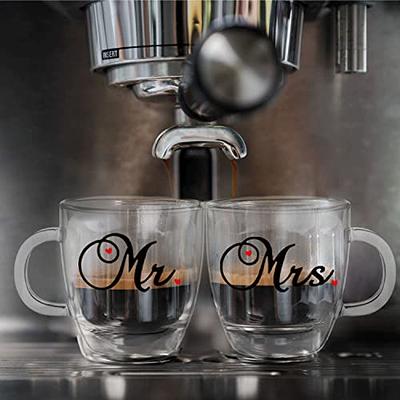 Bisyata Mr and Mrs Gifts - Mr & Mrs Espresso Cups 5.4oz - Gift for Couple,  christmas, Wedding, Engagement, Anniversary, Bridal Shower - Double Wall  Borosilicate Glass Mugs - Set of 2 - Yahoo Shopping