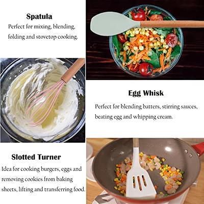 11pcs Large Silicone Cooking Utensils Set - Heat Resistant Kitchen Utensils,  Including Turner Tongs, Spatula, Spoon, Brush, Whisk, Made With Stainless  Steel And Silicone For Nonstick Cookware
