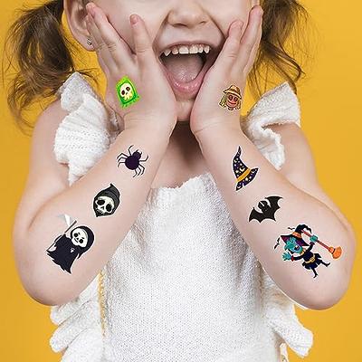 Amazon.com : Yezunir 88+ Styles 18 Sheets 3D Halloween Temporary Tattoos  For Kids Realistic Spider Web Bat Witch Pumpkin Fake Scars Tattoos Sticker  Zombie Halloween Makeup Kit Women Men Adults Face Stitches