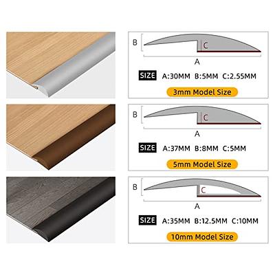 10Ft Floor Transition Strip, Self Adhesive Carpet Edging Trim Strip,  Threshold Strips for Threshold Height Less Than 5 mm (Grey) 