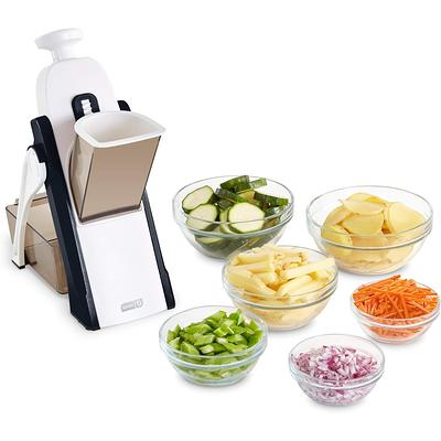 ONCE FOR ALL Safe Mandoline Slicer 5 in 1 Vegetable Chopper Food Potato  Cutter, Strips Julienne Dicer Adjustable Thickness 0.1-8 mm Kitchen  Chopping