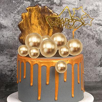 Cupcake Ornament Gold Wedding Golden Ball Gold Cake Drip Pearls