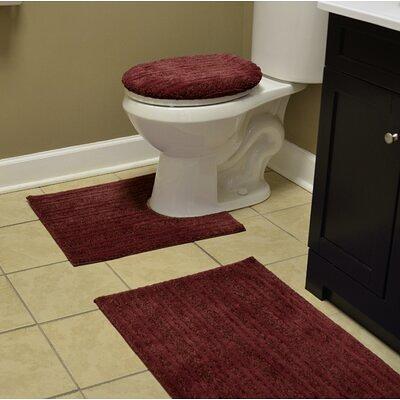 Marylee Rectangle 100% Cotton Reversible 2 Piece Bath Rug Set Red Barrel Studio Color: Ivory