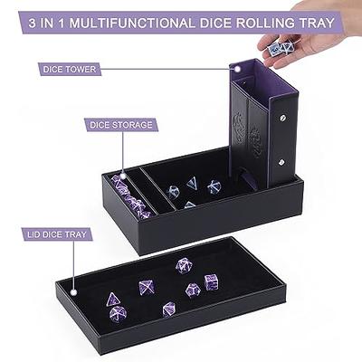DND Dice Tray & Tower Storage Box, 4 in 1 D&D Dice Holder Case