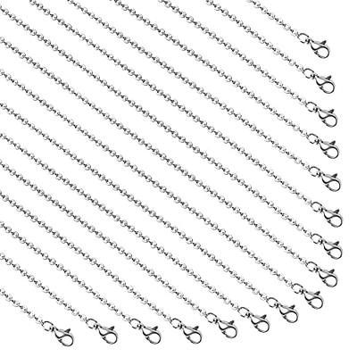 30Pack Chains Bulk Necklace for Jewelry Making, Bulk Necklace Chains Silver  Pla