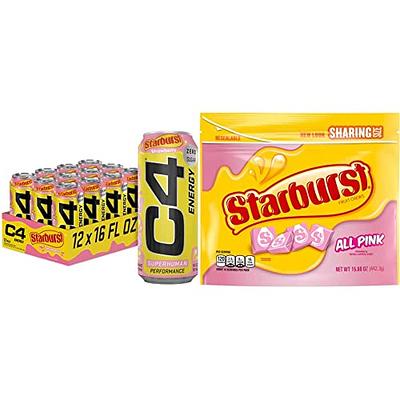 C4 Energy Drink, Starburst Cherry, Sugar Free, Carbonated Pre Workout  Drink, 16 oz, 12 pack 