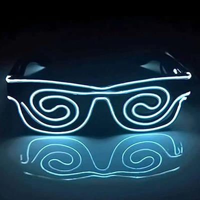 NSKANQI 1pcs Light Up Flashing Shutter Neon Rave Glasses El Wire LED  Sunglasses Glow DJ Costumes For Party,EDM, Halloween (White) - Yahoo  Shopping