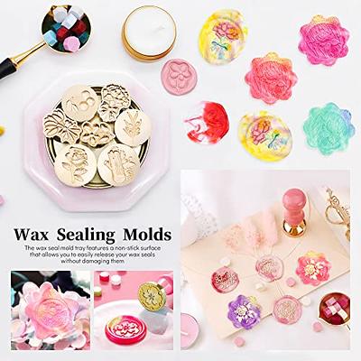 Silicone Wax Seal Mat, Wax Seal Mold with 12 Different Patterns