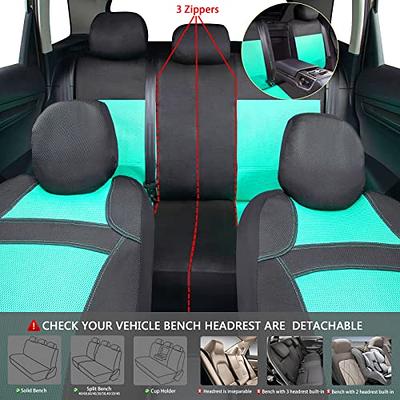 CAR PASS Leather 3D Foam Back Support Car Seat Covers Full Set Air Mesh  Automotive Seat Covers, All Season Car Seat Cover Fit