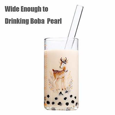 ALINK Glass Boba Straws, 14 mm x 9 inch Reusable Jumbo Clear Bubble Tea  Straws for Smoothie, Tapioca Poping Pearls, Shakes, Pack 2 with Cleaning  Brush and Case - Yahoo Shopping