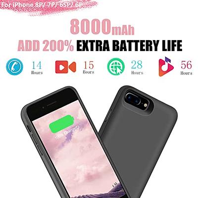 Loytal Battery Case for iPhone 8 Plus / 7 Plus / 6S Plus / 6 Plus, 6000mAh  Rechargeable Extended Battery Charging/Charger Case, Adds 1.5X Extra Juice,  Supports Wired Headphones - Yahoo Shopping
