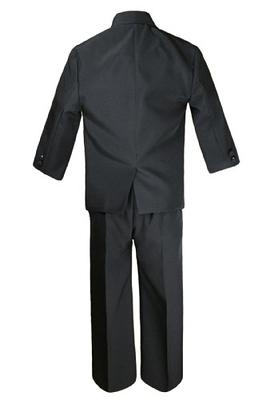 Boys Black 2 Button Notch Tuxedo with Red Slim Bow Tie. Medium 6-12 Months