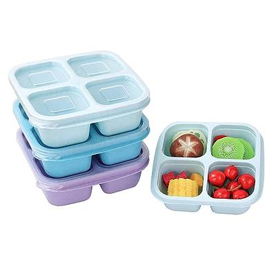 Easylunchboxes - Bento Lunch Boxes - Reusable 5-Compartment Food Containers for School, Work, and Travel, Set of 4 (Classic)